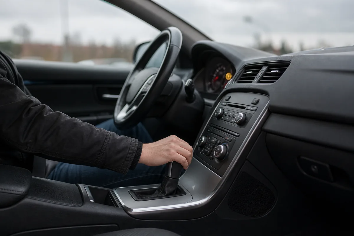 Waarschuwingslampje op het dashboard van een auto met automatische versnellingsbak